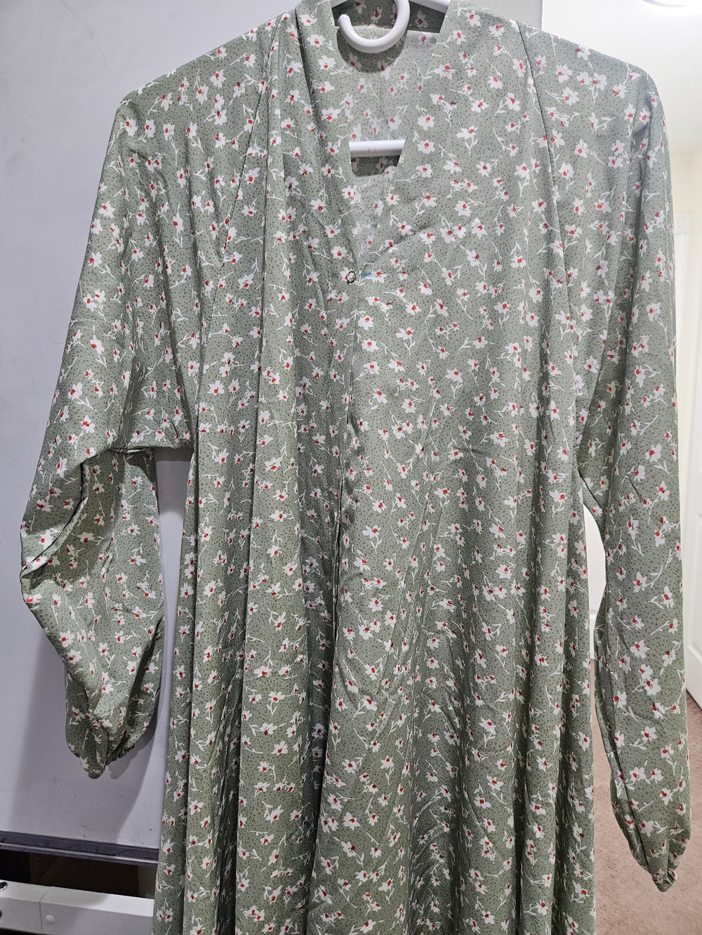 Printed Green Abaya